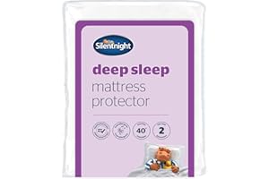 Silentnight Deep Sleep Mattress Protector – Supersoft Quilted Bed Protector Cover with Extra Deep Fitted Easy Fit Stretch Elasticated Straps – Machine Washable and Hypoallergenic - Double, White