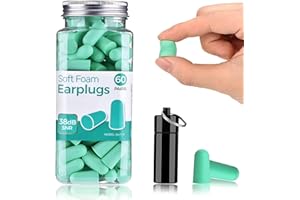 ERM TOOL Ultra Soft Foam Earplugs, Noise Cancelling Earplugs for Sleeping, 38dB Highest SNR, One Size Fits virtually Every Wearer for Snoring, Studying, Travel, Motorcycle, Loud Noise etc 60 Pair- Mint Green