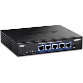 TRENDnet, TEG-S750, 5-Port 10G Switch, 5-Port 10G RJ-45, 100Gbps Switching Capacity, Supports 2.5G and 5G-Base-T Connections,