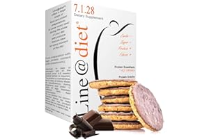 LINE@DIET Biscotti proteici Lineadiet - 7 monoporzioni di biscotti ricoperti di cioccolato - 26% proteine, ridotto contenuto di carboidrati e zuccheri (28 biscotti totali)
