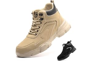 Bawalon Sicherheitsstiefel Herren S3 Leicht Sicherheitsschuhe Herren Damen Wasserdicht Arbeitsschuhe mit Stahlkappe