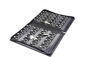 OFFIDIX Estuche de cuero con cremallera, armario grande portátil para llaves, organizador de llaves con 40 ganchos para llaves y propietario para agentes inmobiliarios, gerente de hotel