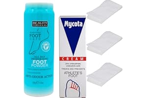 Athletes Foot Treatment Bundle with Athletes Foot Cream 25g and Feet Powder 100g with 3x Glameno Surface Protective Towels