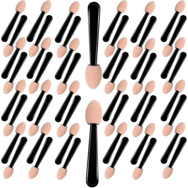 30 Stück Doppelseitige Schwammpinsel – Lidschatten-Applikator Set, Weicher Latex, Wiederverwendbar