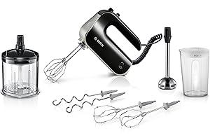 ‎BOSCH Bosch Hausgeräte MFQ4885DE 2 Rührbesen, 2 Edelstahl-Knethaken, Schwarz, 575 W