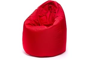 Ecopuf - Poltrona pouf Sako - Pouf per la cameretta dei bambini - Borsa in tessuto robusto - Sedia da salotto - Arredamento - Poltrona XL - 85x135cm - Rosso Nc12