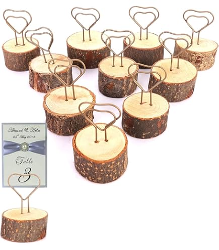 NieYat 20 Stück Tischkartenhalter Gold - Herzförmige Menükartenhalter Für Feiern