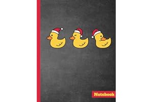 Notebook: Yellow Funny Rubber Duckie Notebook Journal|Christmas Themed Duck Pattern|8.5x11|110 College Ruled Pages|Glossy Cover|Fun Gift for Duck Lovers