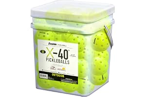 Franklin Sports X-40 Outdoor Pickleballs - Bucket of USA Pickleball (USAPA) Official Pickleball Balls - Bulk Set of Regulation Size Outdoor Pickleballs - Official US Open Ball - Yellow - 36 Bulk Pack