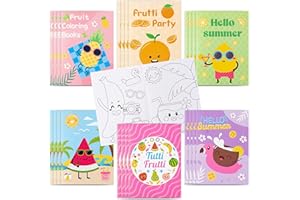 Haooryx 24Pcs Tropical Fruit Coloring Books for Kids Watermelon Pineapple Lemon Banana Orange Coconut Drawing Books Back to School Art Craft Student Present Summer Holiday Birthday Gift Party Supplies