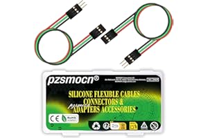 pzsmocn Silicone Flexible Jumper Wires Breadboard 24AWG 20cm Long 15 Sets / 75 Pcs for Dupont 2.54 mm Pitch Connector 3-Pin Black Male-Female Header Solderless Electronic Adapter Ribbon Cable