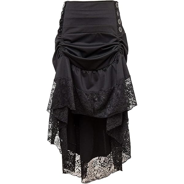 BPURB Steampunk Victoriaanse rok met ruches voor dames, tule rok