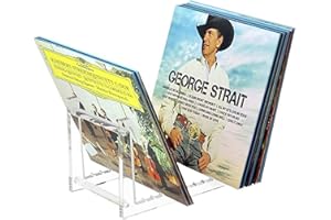 Dasing Schallplatten Aufbewahrung, Klarer Vinyl Schallplatten StäNder Halter für Desktop Alben, Acryl Vinyl Schallplatten 50