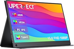 UPERFECT Portable Monitor, 15.6" Portable Monitor, 1920×1080 Full HD IPS USB C Monitor with Standard HDMI, Type C, OTG, and VESA Hole for Laptop PC Phone Xbox PS4