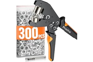 Occhielli per Teloni Professionali,Preciva Occhiellatrice per Teloni Multifunzione,con 300 Pezzi Occhiello (Ø interno 10mm),per Pelle Telone Cartone PVC Tessuto e tende da sole etc