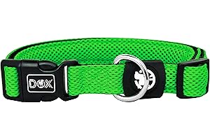 DDOXX Collier Chien Air Mesh, Rembourrée, Réglable | Nombreuses Couleurs & Tailles | pour Petit, Moyen Gros & Grand | Colliers Chat Chiot | Vert, S, arnet pour Chien