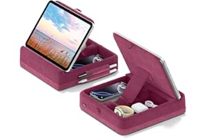 KDD Coussin Support Tablette avec Rangement, Support Tablette Lit Pliable, Support Livre Ouvert pour Lit, Genoux, Bureau, Support Ipad pour iPad Pro 12.9, 10.5, 11, Air, téléphones, Livres, Violet