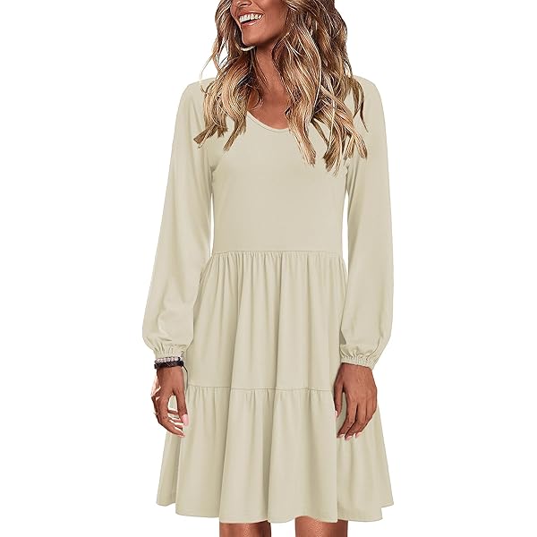 Robe Mi Longue Femme Pull- Robe Manche Longue Col Rond