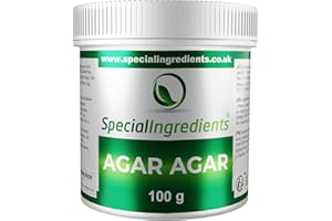 Special Ingredients Agar Agar 100g Premium Quality Powder Vegan Gelatine, European, Suitable for Vegan's & Vegetarian's, Non GMO, Gluten Free, Recyclable Container
