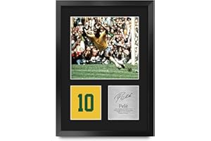 HWC Trading Pele Brazil Gifts Printed Signed Autograph Picture for Football Fans and Supporters - A3 Portrait Framed