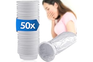 ECENCE 50 Sacs vomissement voiture avec anneau - sac à vomi, sachets de voyage opaques, grande contenance, fermeture facile - pour enfants & adultes