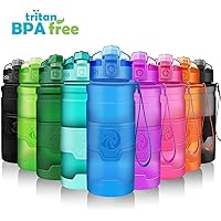 ZORRI Trinkflasche Sport 1L, 700ml, 500ml, 400ml BPA-Frei Wasserflasche Kohlensäure Geeignet Auslaufsicher, Eco Sportflasche Für Kinder Schule, Gym, Fitness, Fahrrad Trinkflaschen Mit Infuser, Reinigungsbürste