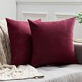MIULEE Confezione da 2 Federe in Velluto Copricuscini Decorativi Fodere Quadrate per Cuscino per Divano Camera da Letto Casa30X50cm Melanzana Viola