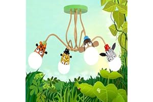 YZM Moderno Lampadario da soffitto per bambini,Plafoniera per bambini a tema animale,Perfetto per la cameretta dei bambini/la stanza dei giochi/scuola/asilo (4 lights)
