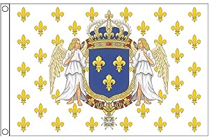 Stormflag Drapeaux Royal France 100x150cm Drapeau Royaume de France Cœur de Jésus 100x150cm Polyester 90g avec œillets et Double couture