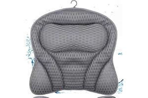 Badkarskudde nacke, badkudde för badkar, 4D nätkudde för badkar med 6 sugkoppar, badkudde med ergonomisk passform, stöder huvud, nacke, axlar, rygg, för hem, spa