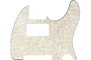 Musiclily 8 Löcher Humbucker Tele Pickguard Gitarre Schlagbrett für Fender American/Mexican Standard Telecaster Modern Style E-Gitarre,4 lagig Parchment Pearl