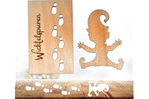 HYFKJDM Wichtelschablone Fußabdrücke 2 Stück, Wichteltür Zubehör, Wichtel Schablone Fenster, Weihnachten Wichtel Schablone, Weihnachtswichtel Wichtelhaus, Fußabdruck Schablonen, Wichteltür für Saisonale Deko