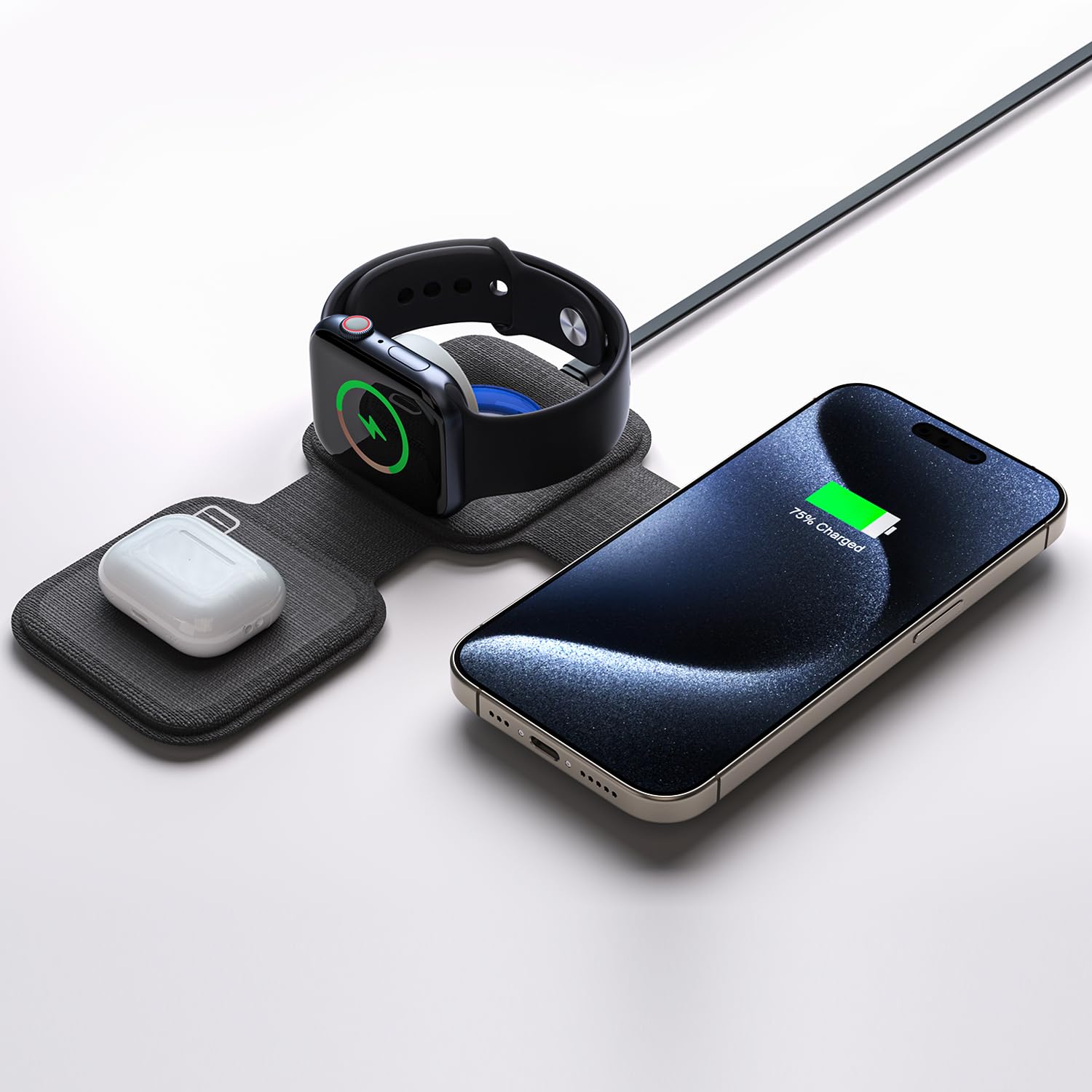 Lifelong PowerDot Wireless Charger 23W 3 in 1 Foldable Magsafe -iPhone 16 Series/15/15 Plus/15 Pro/15 Pro Max, iPhone 14/14 Plus/14 Pro/14 Pro Max,13/12, Airpods 3rd/2nd gen, Series 9/8/7/6/5/4/SE