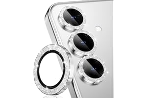 CloudValley für Samsung Galaxy S25 Kameraschutz, HD-Klar, Kratzfest, Ultra-Dünnes Individuelle Gehärtetes Glas Zubehör mit Aluminiumrand,Glitzersilber