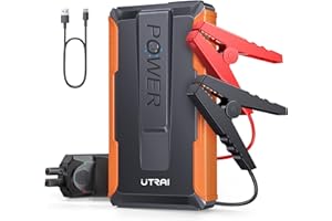 Jump Starter Power Pack,UTRAI 4000A 12V Car Battery Jump Starter Booster(For 9L Petrol/7.5L Diesel) Portable Jump Pack with Jump Leads,LED Flashlight,3.0 Quick Charge