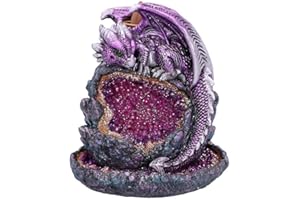 Nemesis Now Krystaliczny ochraniacz fioletowy smok Geode kadzidełka z przepływem wstecznym, 14,2 cm