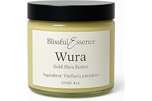 BLISSFUL ESSENCE Pure Shea Butter - 100% Fresh Raw Unrefined Shea Butter, Skin/Hair/Nail/Lip Food for Healing and Moisturising| Vegan and Ethically Sourced, Glass Jar 225g| Packaged in the UK