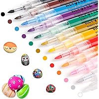 Acrylstifte für Steine Bemalen, Ratel 12 Farben Acrylstifte Marker Stifte Wasserfest Permanent Acrylstifte stein…
