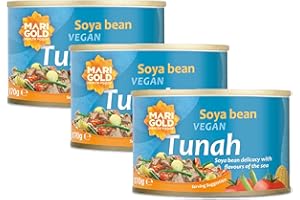 MARIGOLD HEALTH FOODS Marigold Vegan Tunah – Soya Bean Tuna Alternative | High Protein, Ready to Eat, Plant-Based, 170g (Pack of 3)