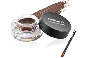 FRXVUC Crema per sopracciglia, Pomata per sopracciglia, gel impermeabile per sopracciglia, pomata per sopracciglia a lunga durata, Tenuta E Pienezza A Lunga Durata, Con Pennello, Marrone Chiaro