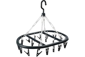 Laundry Mate Sock Hanger with 20 Pcs Clothes Pegs for Indoor Outdoor Laundry Drying Rack for Socks & Underwear Durable & Water Proof Deluxe Clothes Airer With Hook Including 20 Laundry Pegs (1)