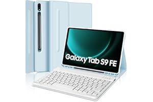 IVEOPPE Tastiera Samsung Galaxy Tab S9 FE 10.9" 2023, Custodia Protettiva per Tablet Samsung Galaxy Tab S9 11"(SM-X710, SM-X716B, SM-X718U), Tastiera Italiana Bluetooth Rimovibile Samsung Tab S9, Cielo blu