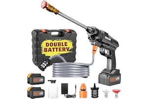 Texum Cordless Portable Wireless Pressure Washer Gun 48V 12000mAh High Pressure Water Gun for Car Wash and Bike Cleaning with Adjustable Nozzle and 5M Hose Pipe (Double Battery)