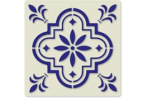 FANCY SCHMANCY Mediterranean No.5 Tile Crafting Stencil Washable Reusable Mylar (10cm)