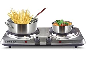 BEPER 90.825 Double Plaque de Cuisson Electrique, Argent, 1000 W