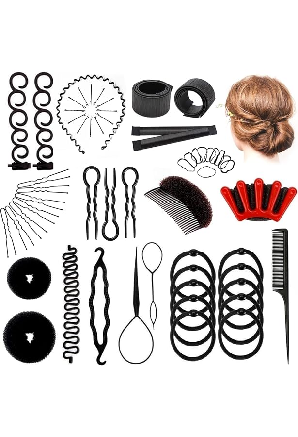 20-teiliges Hairstyling-Set – Donut-Bun-Maker, Clips, Pads Für DIY-Frisuren