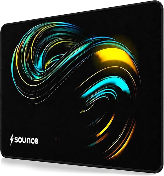 Sounce Gaming Mouse Pad 230x190x3mm |Speed Surface, Non-Slip Rubber Base, Waterproof Lycra Cloth, Precision Control for Laser & Optical Mice, Home Office Desk M