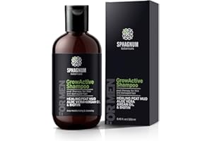 SPHAGNUM BOTANICALS Hair Growth Shampoo For Men - Natural Biotin Boost with Argan Oil and Peat Mud, Effective Hair Loss Treatment for Thinning Hair, Organic DHT Blocker - No SLS, Parabens, Sulfate-Free, Anti-Dandruff…