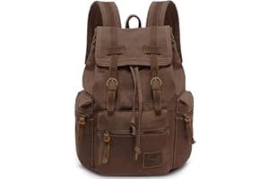 VARLIVOO Retrò Uomo Zaino Università Zainetto 15,6" Laptop Uomo Borse Viaggio Scuola Campeggio Tela