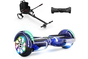 Hoverboards for Kids, iHoverboard H4 6.5" Self Balancing Hoverboards, Hoverboards and Go-Kart Bundle, Smart Hoverboards with Bluetooth Speaker, Flash LED Lights, Dual Motor, Gift for Boys and Girls